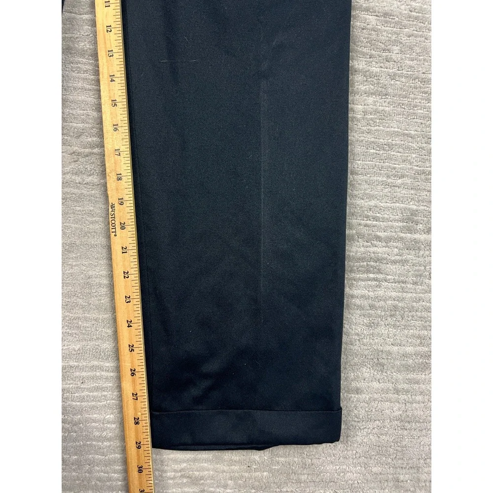 J. Ferrar Dress Pants Mens 36x32 Black Pleated Front Cuffed Microfiber Trousers